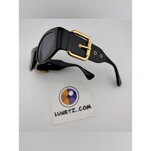 Moschino Black Sunglasses with Gold Buckle Accent